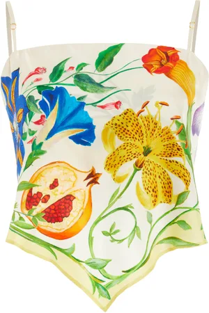 ALÉMAIS Flores Silk-Twill Scarf Top - - AU 16 - Moda Operandi