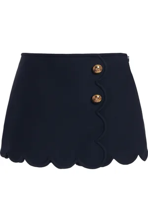 VALENTINO GARAVANI Scalloped Wool-Silk Crepe Mini Skort - - IT 36 - Moda Operandi
