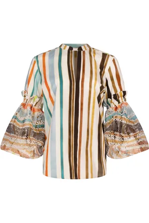 Silvia Tcherassi Nuru Striped Cotton Top - - S - Moda Operandi