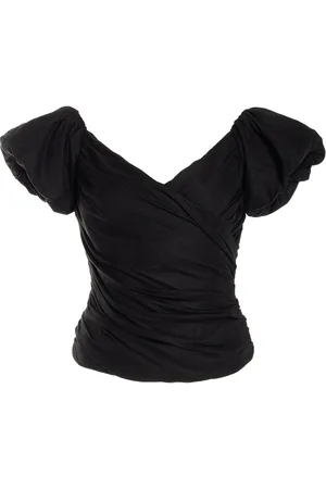 Cult Gaia Helene Ruched Linen-Blend Off-The-Shoulder Top - - US 0 - Moda Operandi