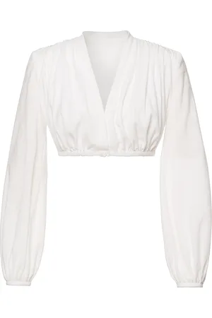 LENA HOSCHEK Elva Cropped Cotton-Blend Top - - S - Moda Operandi