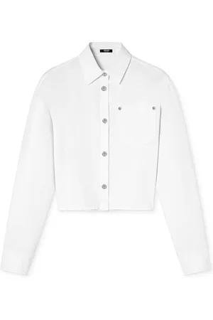 VERSACE Cropped Denim Shirt - - IT 38 - Moda Operandi