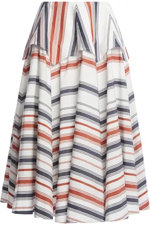 Bottega Veneta Drop-Waist Cotton-Linen Midi Skirt - - IT 36 - Moda Operandi