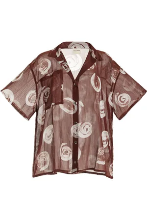Zulu & Zephyr Sheer Textured Cotton-Blend Shirt - - US 6 - Moda Operandi