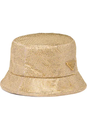 Prada Crystal-Embellished Satin Bucket Hat - - S - Moda Operandi