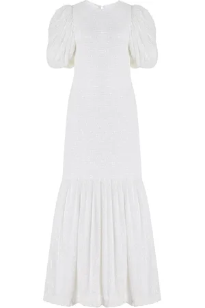 ROTATE Smocked Sequin Midi Dress - - EU 36 - Moda Operandi