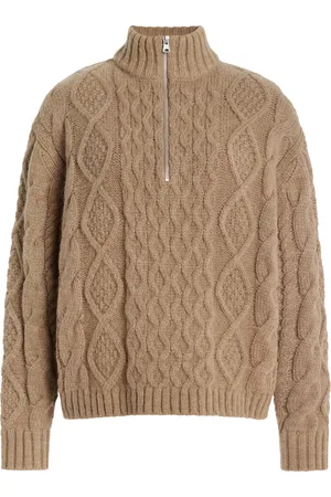 Jenni Kayne Cable-Knit Alpaca-Wool Half-Zip Sweater - - XS - Moda Operandi