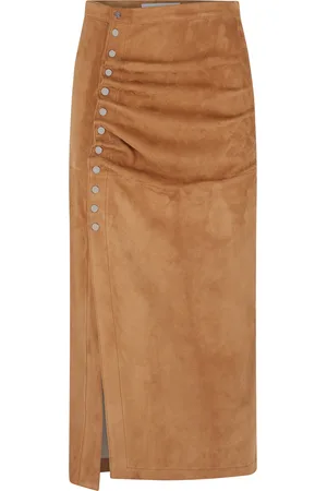 Paco rabanne Buttoned Suede Midi Skirt - - FR 36 - Moda Operandi