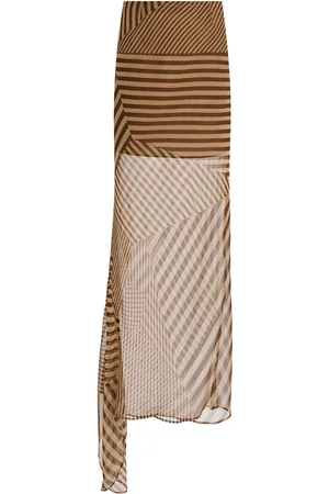 De La Vali Diosa Striped Silk-Chiffon Skirt - - UK 8 - Moda Operandi