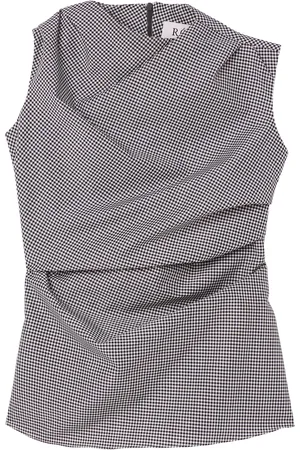 Rohe Checked Wool-Blend Cowl-Neck Top - Black/white - FR 34 - Moda Operandi