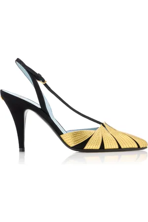 VALENTINO GARAVANI Foliage Suede; Leather Slingback Pumps - - IT 36 - Moda Operandi