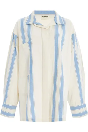 Zulu & Zephyr Striped Cotton-Linen Shirt - - US 4 - Moda Operandi