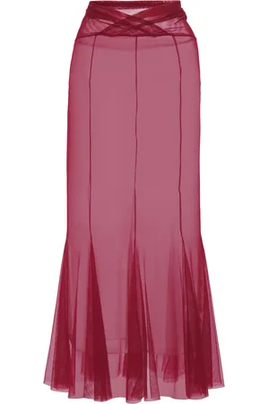 Nensi Dojaka Flared V-Waist Midi Skirt - - XS - Moda Operandi