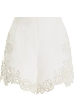 Cult Gaia Suni Embroidered Linen Shorts - - US 8 - Moda Operandi