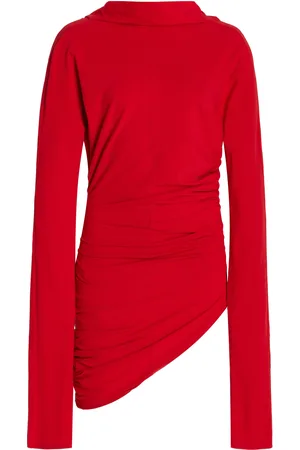 Colleen Allen Asymmetric Gathered Cotton-Poplin Top - - XS - Moda Operandi