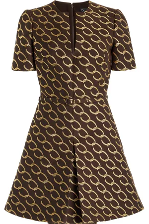 Oscar de la Renta Chain-Printed Jacquard Mini Dress - - US 00 - Moda Operandi
