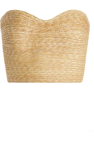 Cult Gaia Jacira Strapless Woven Raffia Top - - XS - Moda Operandi