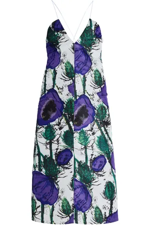 WALES BONNER Josephine Printed Cotton Sateen Midi Dress - - IT 40 - Moda Operandi
