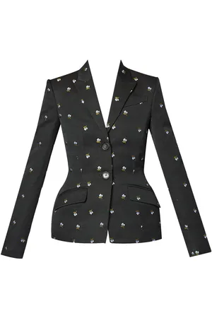 Erdem Cotton-Blend Embroidered Blazer - - UK 6 - Moda Operandi