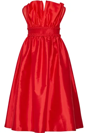 Andres Otalora Macuna Pleated Silk Midi Dress - - US 8 - Moda Operandi