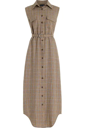 BRANDON MAXWELL The Lilian Linen-Cotton Midi Dress - - US 6 - Moda Operandi