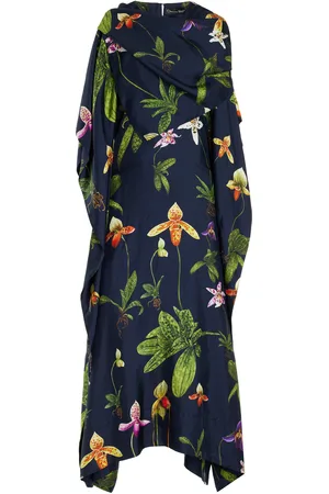 Oscar de la Renta Draped Silk Twill Caftan - - XS - Moda Operandi
