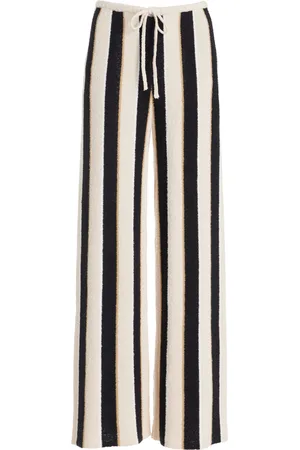 Zulu & Zephyr Striped Cotton-Linen Knit Pants - - US 8 - Moda Operandi