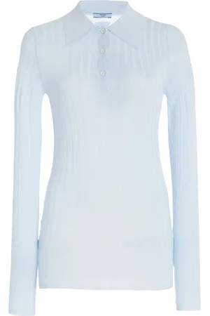 Prada Cashmere-Silk Polo Shirt - - IT 36 - Moda Operandi