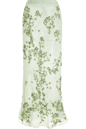 Cult Gaia Sai Printed Silk Maxi Skirt - - US 10 - Moda Operandi