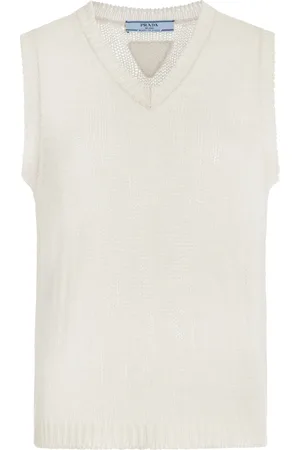 Prada Sheer-Knit Cashmere Vest - - IT 38 - Moda Operandi