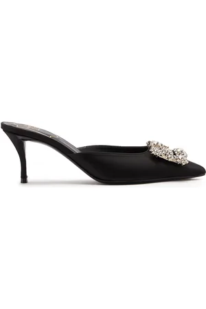 Roger Vivier Efflorescence Crystal-Embellished Satin Mules - - IT 37 - Moda Operandi
