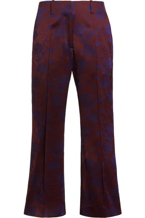 DRIES VAN NOTEN Paloma Pintucked Jacquard Straight-Leg Pants - - FR 34 - Moda Operandi