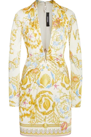VERSACE La Vacanza Printed Jersey Mini Dress - - IT 40 - Moda Operandi