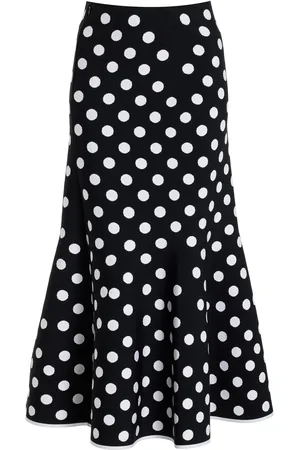 Carolina Herrera Knit Midi Trumpet Skirt - Black/white - S - Moda Operandi