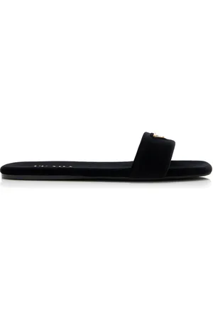 Prada Velvet Slide Sandals - - IT 36 - Moda Operandi