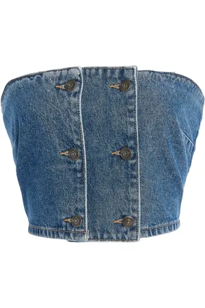 ROTATE Button-Detailed Denim Top - - EU 34 - Moda Operandi