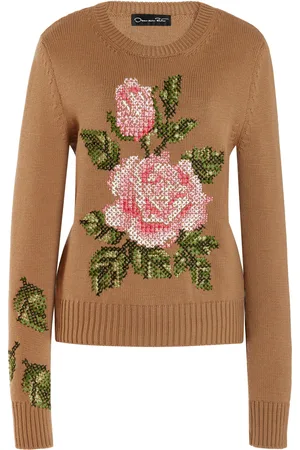 Oscar de la Renta Embroidered Wool Sweater - - L - Moda Operandi