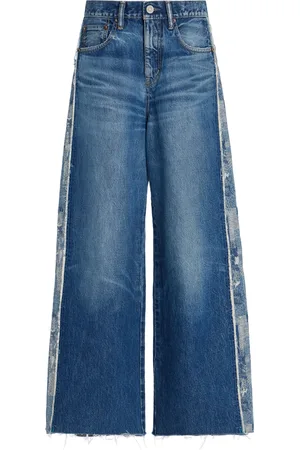 Moussy Doherty Jacquard-Detailed Rigid Low-Rise Wide-Leg Jeans - - 24 - Moda Operandi