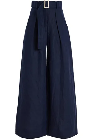 Matthew Bruch High-Rise Linen Wide-Leg Pants - - US 2 - Moda Operandi
