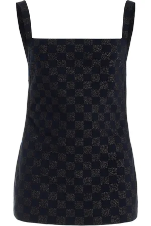 High Exclusive Asher Checked Cotton-Blend Knit Apron Top - - S - Moda Operandi