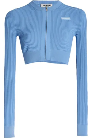 Miu Miu Ribbed-Knit Cropped Cardigan - - IT 46 - Moda Operandi