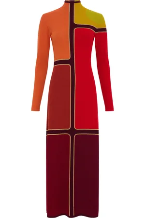 GABRIELA HEARST Apollonis Colorblock Wool-Cashmere Maxi Dress - - S - Moda Operandi