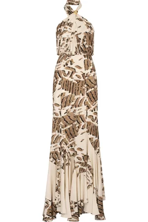 Silvia Tcherassi Raisa Printed Halter Gown - - L - Moda Operandi