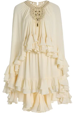 ALEXIS Taessa Ruffled Crepe Mini Cape Dress - - S - Moda Operandi