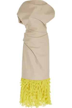 BRANDON MAXWELL The Lainey Asymmetric Cotton-Blend Midi Dress - - US 4 - Moda Operandi