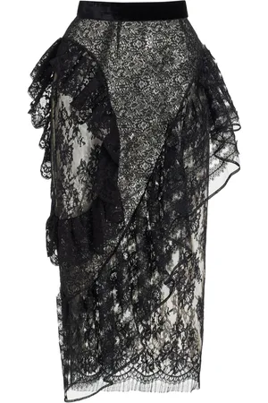 FRANCOISE Exclusive Carine Ruffled Lace Midi Skirt - - FR 34 - Moda Operandi