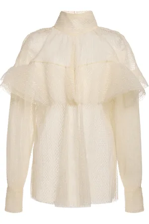 A.W.A.K.E. MODE Frill Detailed Tulle Top - - FR 34 - Moda Operandi