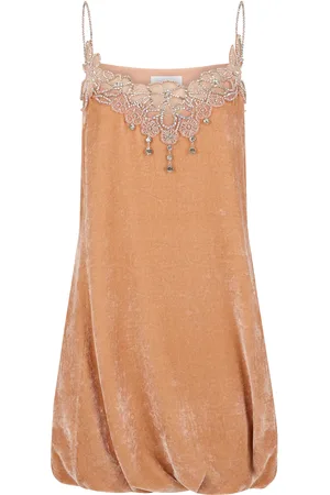 Paco rabanne Embroidered Velvet Mini Dress - - FR 38 - Moda Operandi
