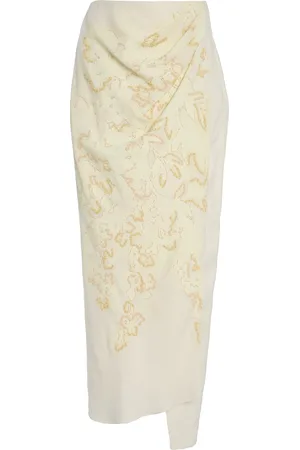 DELPOZO Exclusive Embroidered Linen-Wool Maxi Skirt - - FR 36 - Moda Operandi