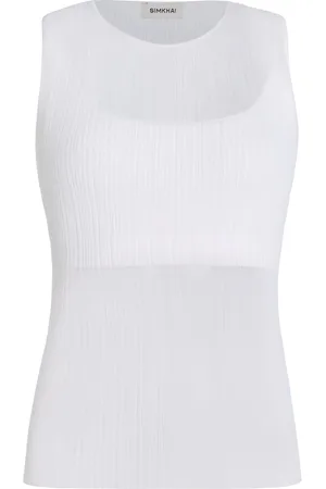 Simkhai Oakley Plisse Tank Top - - L - Moda Operandi